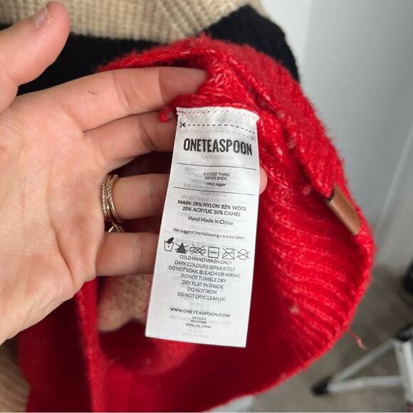 One Teaspoon Stevie Striped Wool Blend Turtleneck Baggy Sweater Size Small - Picture 7 of 9